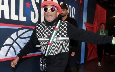 Spike Lee at the 2026 NBA All-Star Game held at the Intuit Dome on Feb. 15, 2026 in Los Angeles. (Christopher Polk/Billboard via Getty Images via JTA)